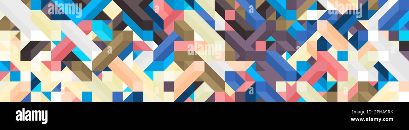 Color Diamonds illusion background generative pattern illustration Stock Vector
