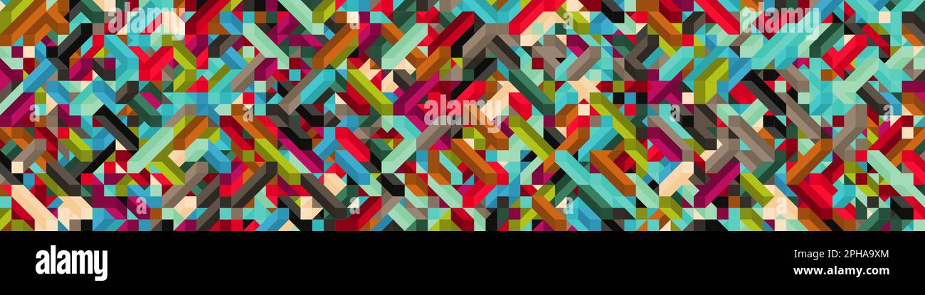 Color Diamonds illusion background generative pattern illustration Stock Vector