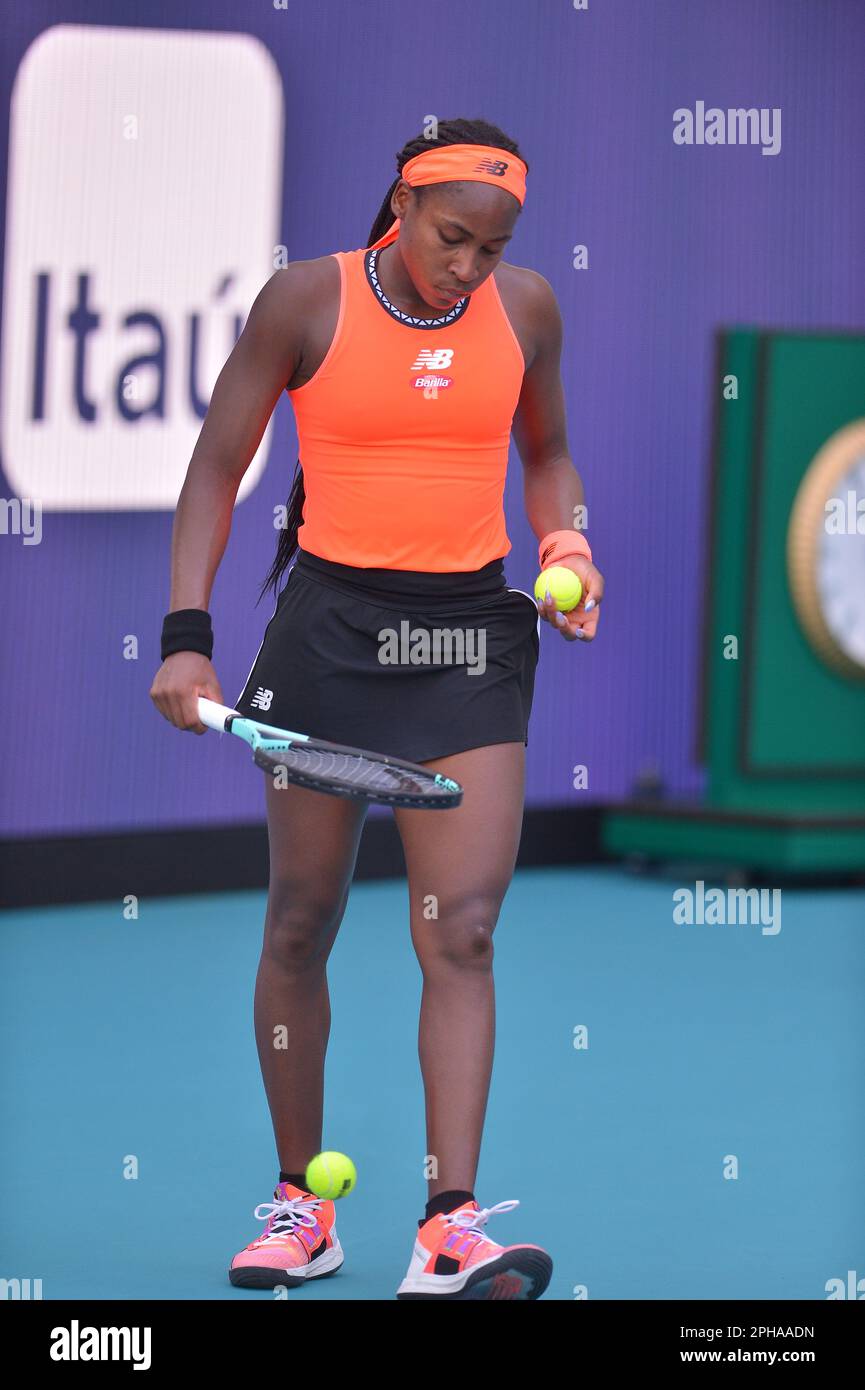 MIAMI GARDENS, FLORIDA MARCH 25 Coco Gauff (USA) vs. Anastasia