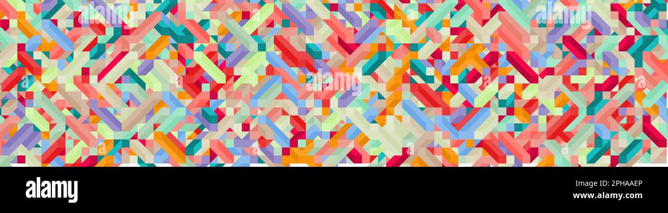 Color Diamonds illusion background generative pattern illustration Stock Vector
