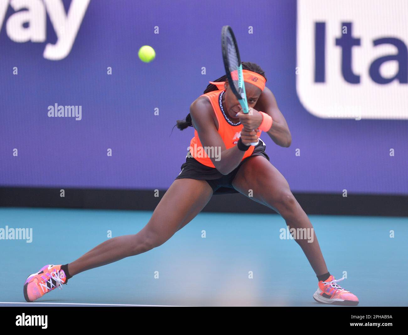 MIAMI GARDENS, FLORIDA MARCH 25 Coco Gauff (USA) vs. Anastasia