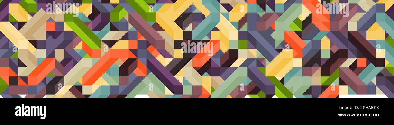 Color Diamonds illusion background generative pattern illustration Stock Vector