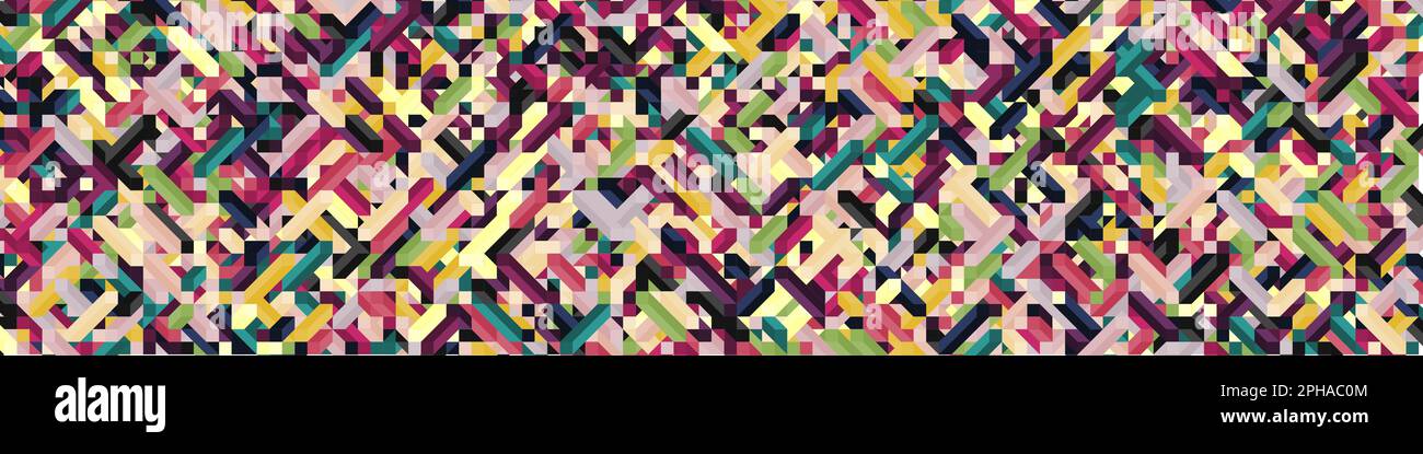 Color Diamonds illusion background generative pattern illustration Stock Vector