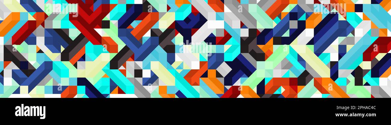 Color Diamonds illusion background generative pattern illustration Stock Vector