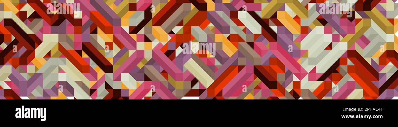 Color Diamonds illusion background generative pattern illustration Stock Vector