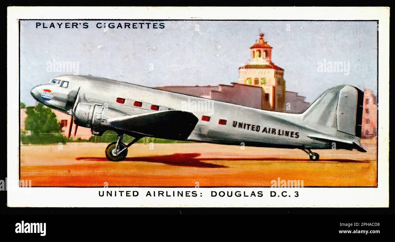 Vintage united airlines plane hi-res stock photography and images - Alamy