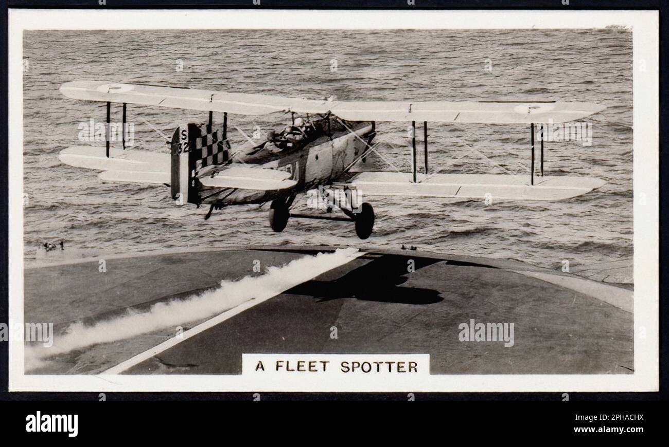 A Fleet Spotter - Vintage Cigarette Card Stock Photo
