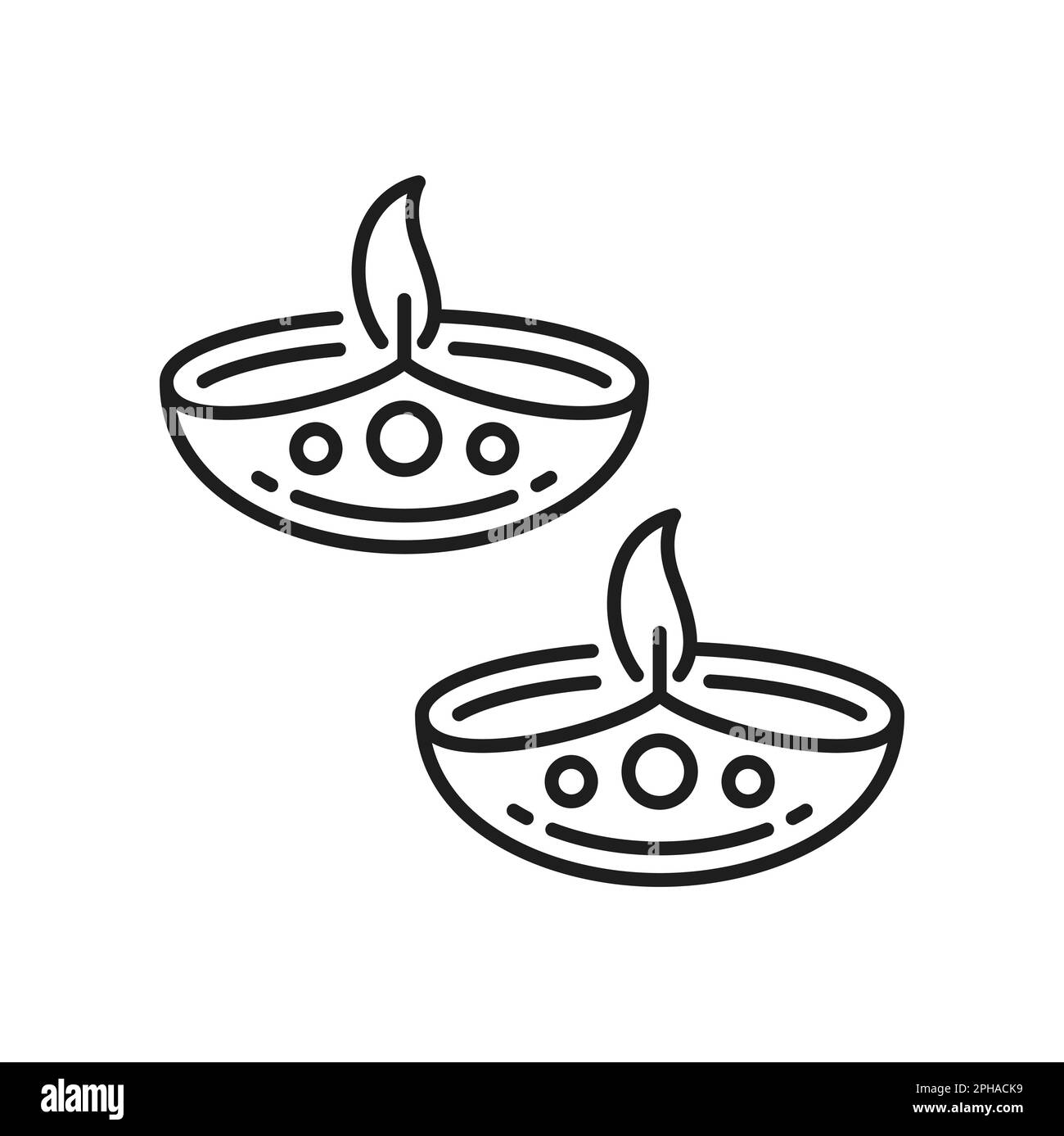 Jainism religion symbol, diya lamps in Jain religious ceremony, vector