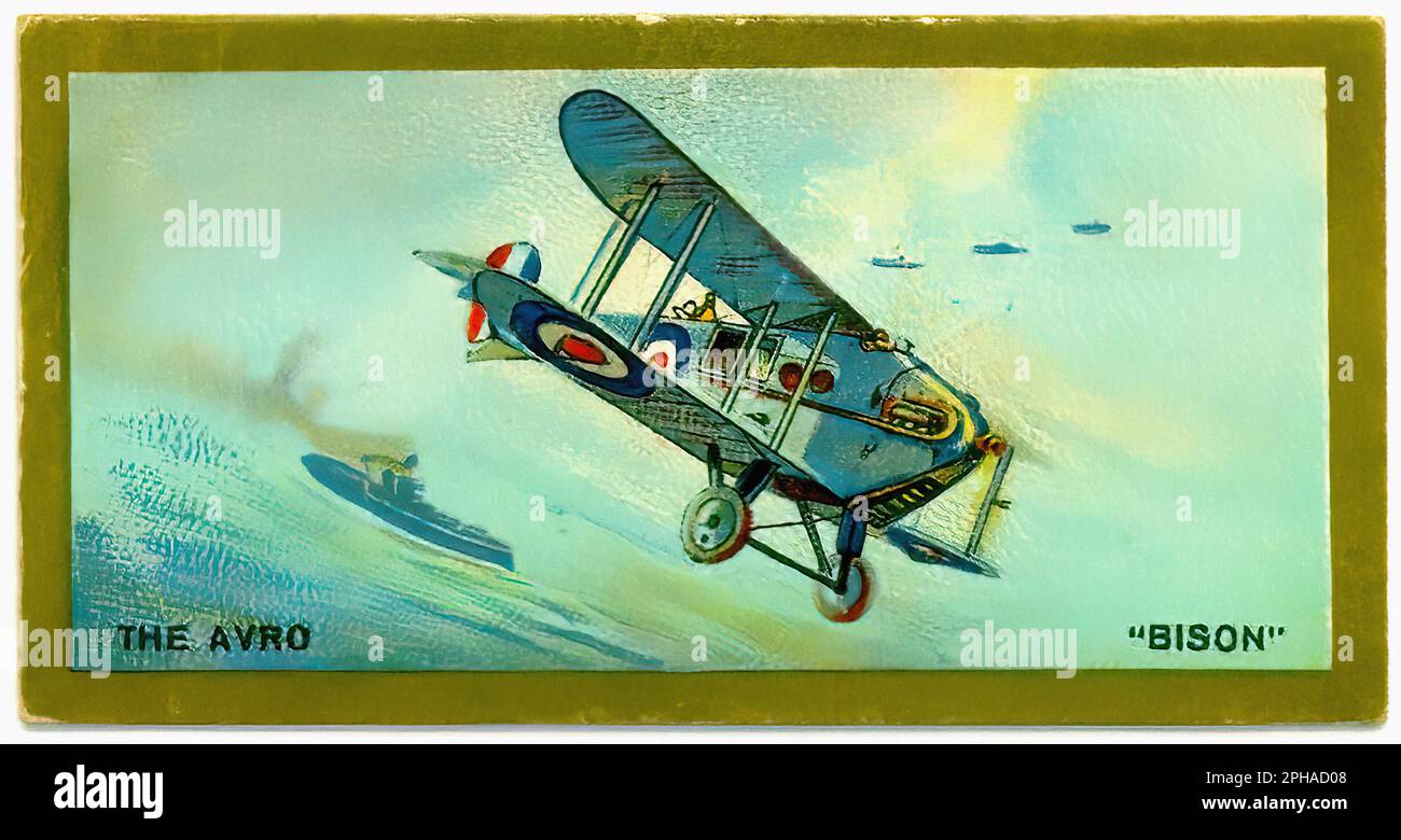 Avro Bison Vintage Cigarette Card Stock Photo Alamy