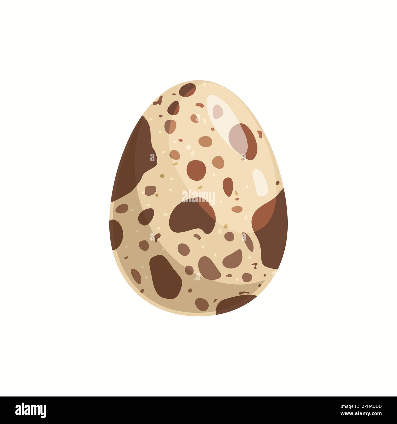 Cartoon quail egg, isolated vector natural poultry farm eco product