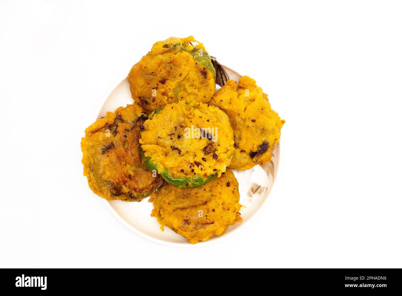 indian snacks breakfast made by capsicum and chickpea flour Stock Photo