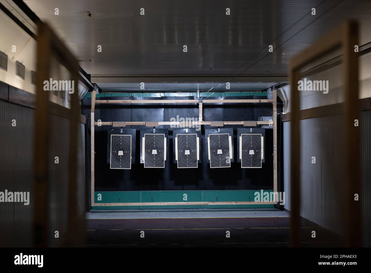 Indoor Shooting Range with Target in Switzerland Stock Photo Alamy