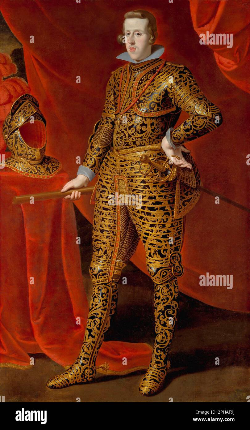 Portrait of the king Philip 4 (1605–1665) in Parade Armor - ca 1628  - Gaspar de Crayer - MET Stock Photo