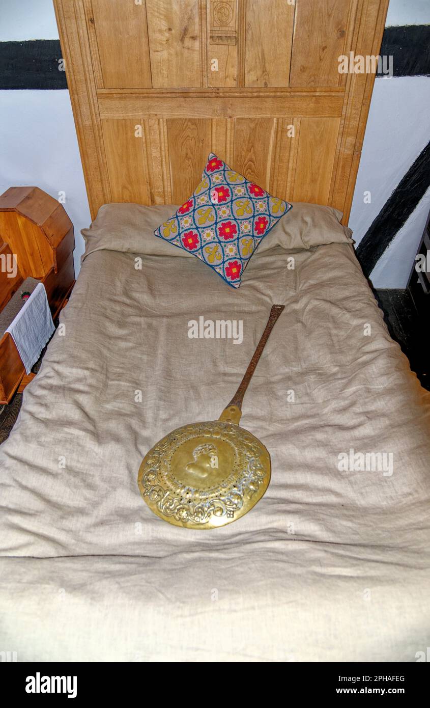 Victorian style bedroom at Tudor House Museum Worcester, Worcestershire, England, United Kingdom - 28th of January 2023 Stock Photo