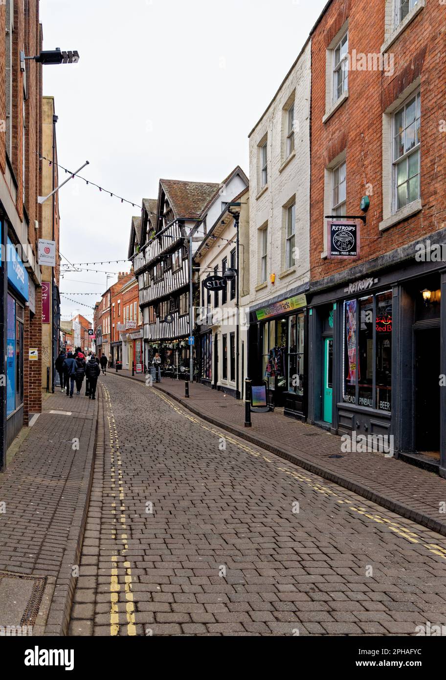Friar Street in Worcester, Worcestershire, England, United Kingdom - 28th of January 2023. Stock Photo