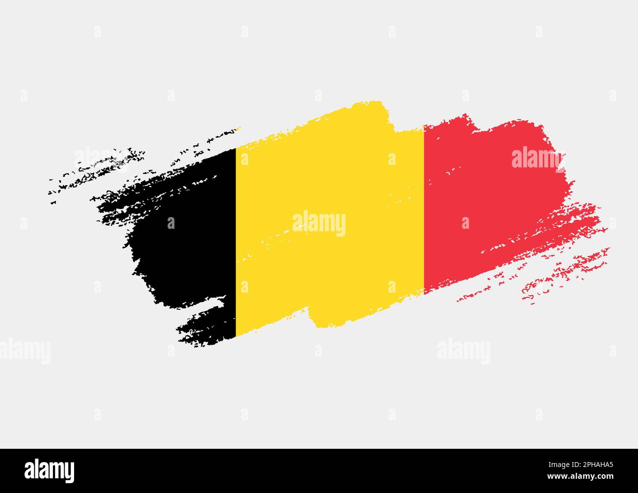 Artistic grunge brush flag of Belgium isolated on white background ...