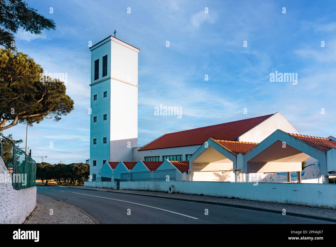 The Roman Catholic Church of St Peter of The Sea in Quarteira,Portugal. Stock Photo