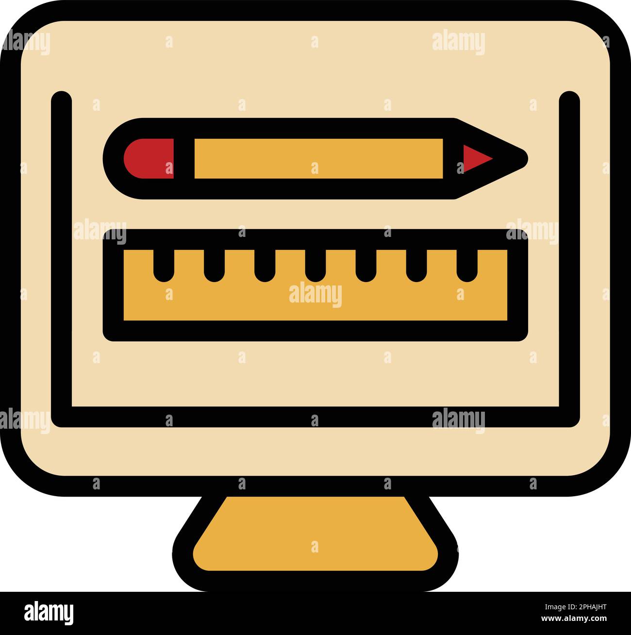 Monitor education icon. Outline Monitor education vector icon for web ...