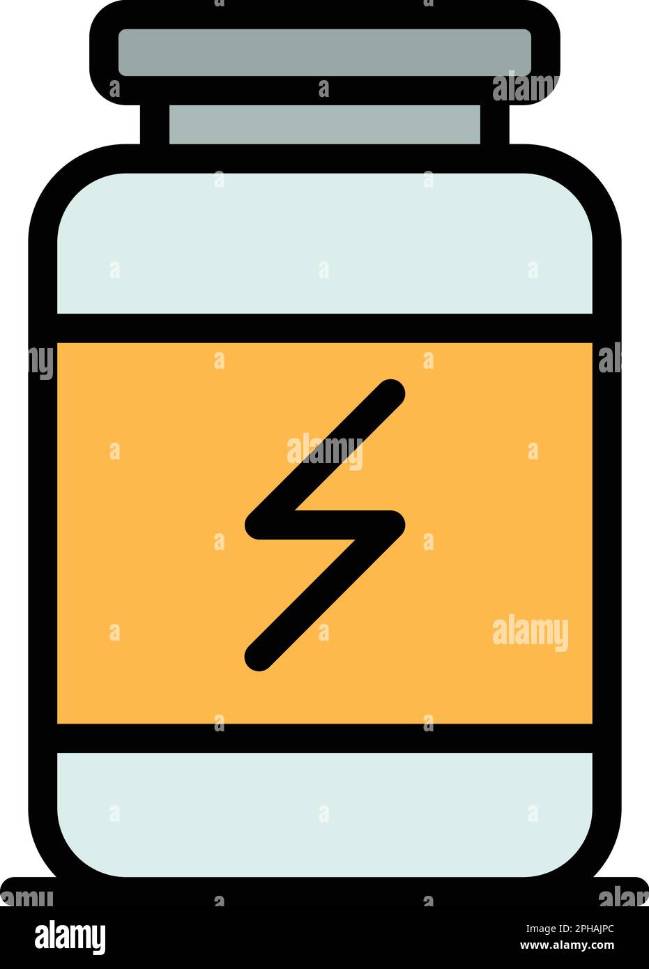 Protein power icon. Outline Protein power vector icon for web design isolated on white background color flat Stock Vector