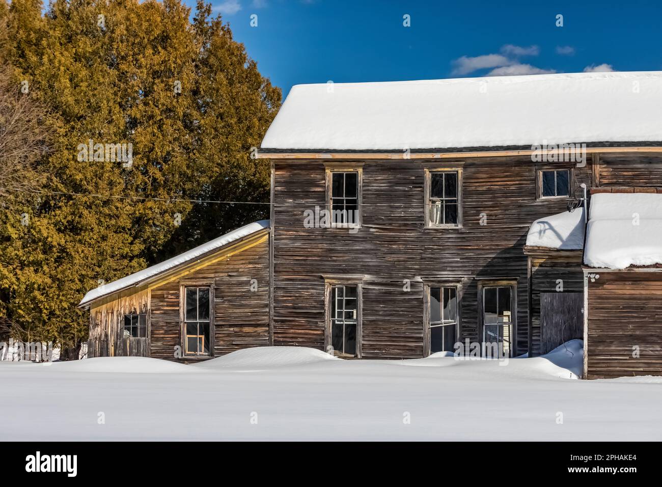 Old ghost town building in the village of Michigamme in the Upper