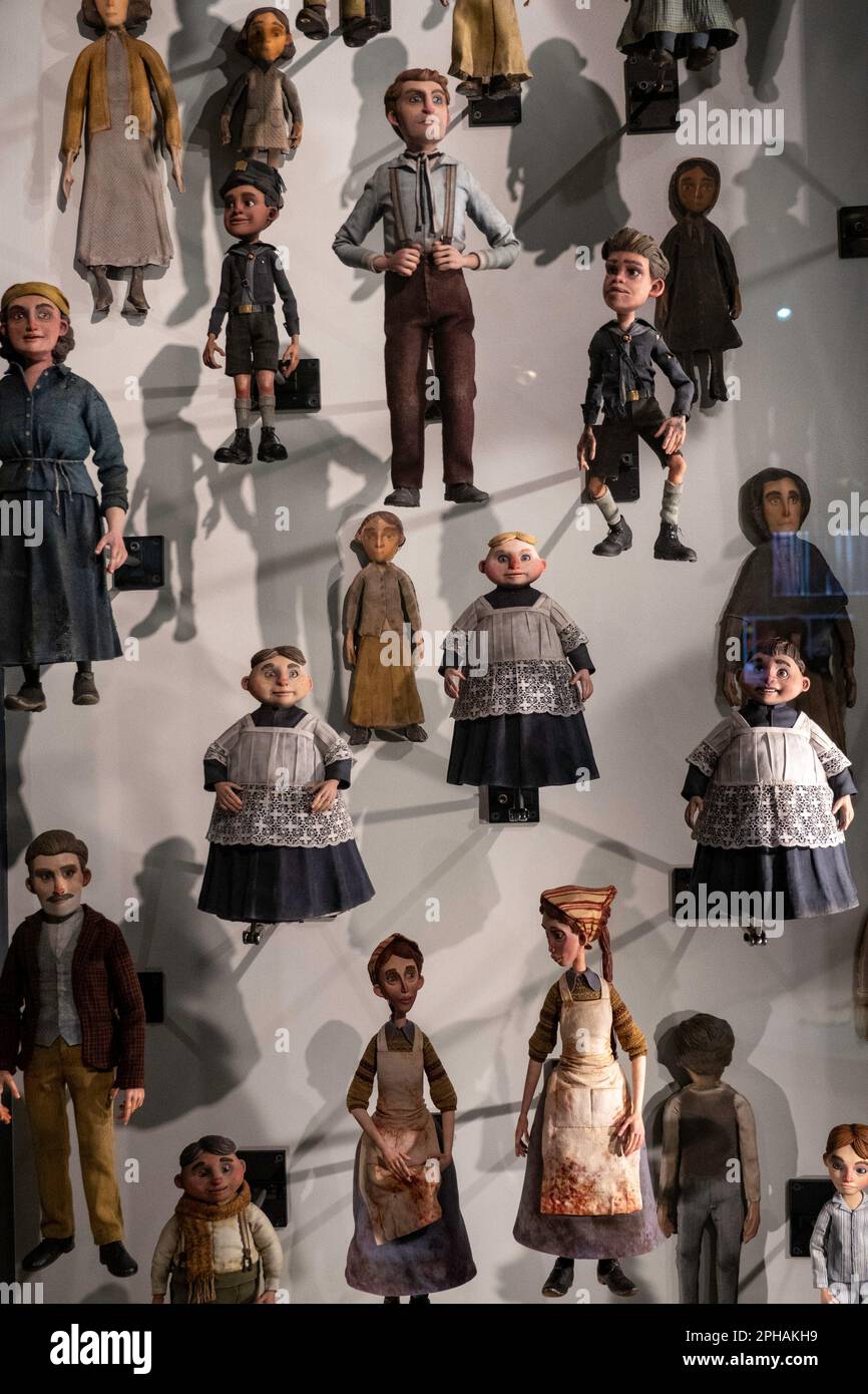 Guillermo del Toro: Crafting Pinocchio exhibition at the Museum of Modern Art, New York City, USA  2023 Stock Photo