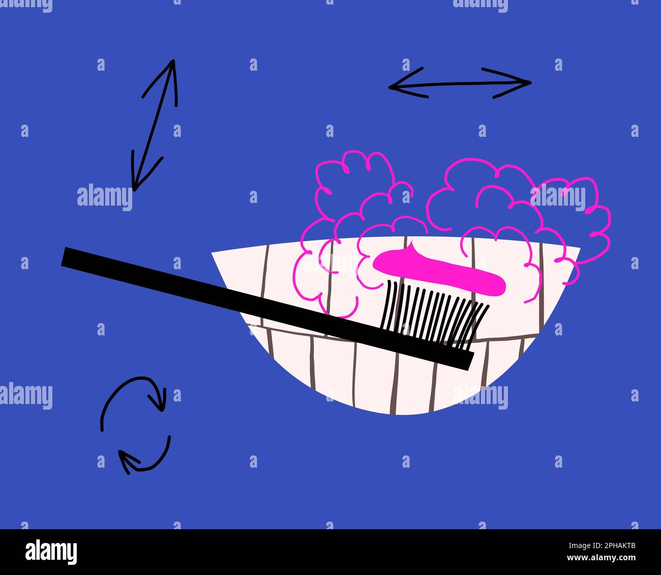 Poster with smily mouth demonstrating teeth and toothbrush. Funny way