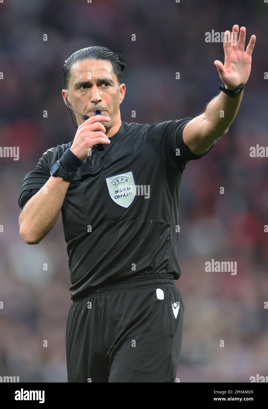 Referee Serdar Gozubuyuk of Nederland during UEFA EURO 2024 qualifier