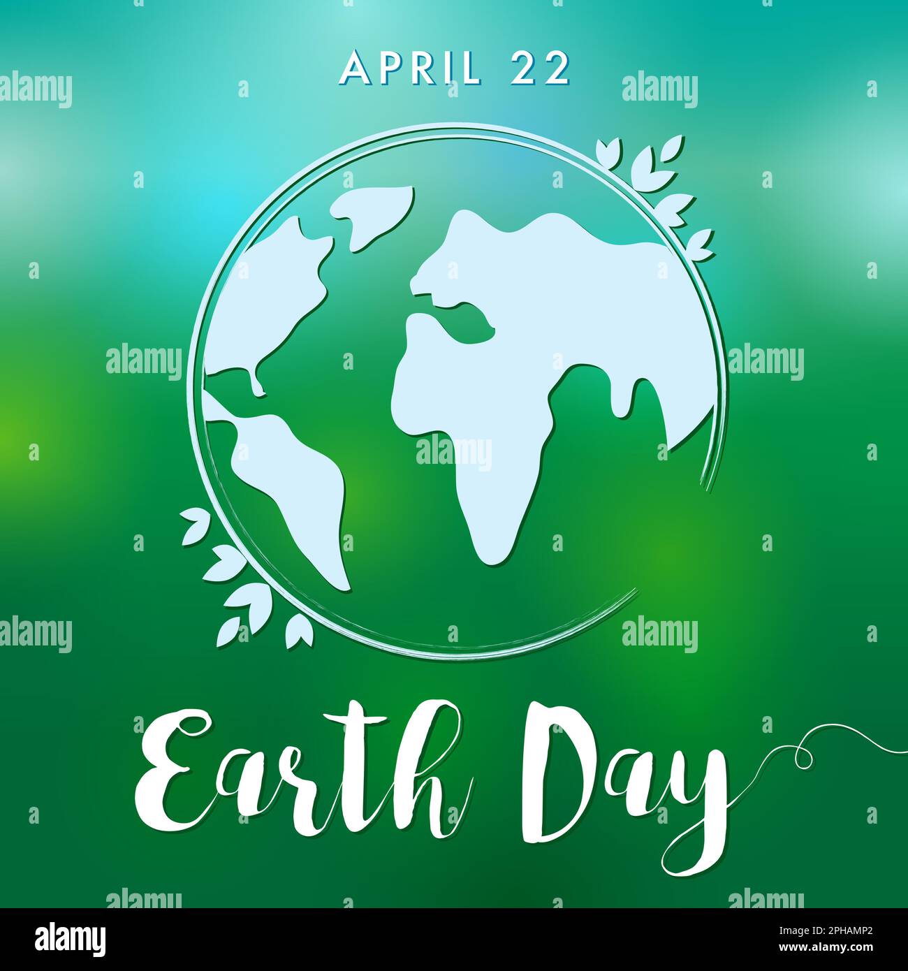 Happy Earth Day creative banner or poster concept. Save the Earth logo idea. Modern icon. World Earth Day greetings. International day of Earth, annua Stock Vector