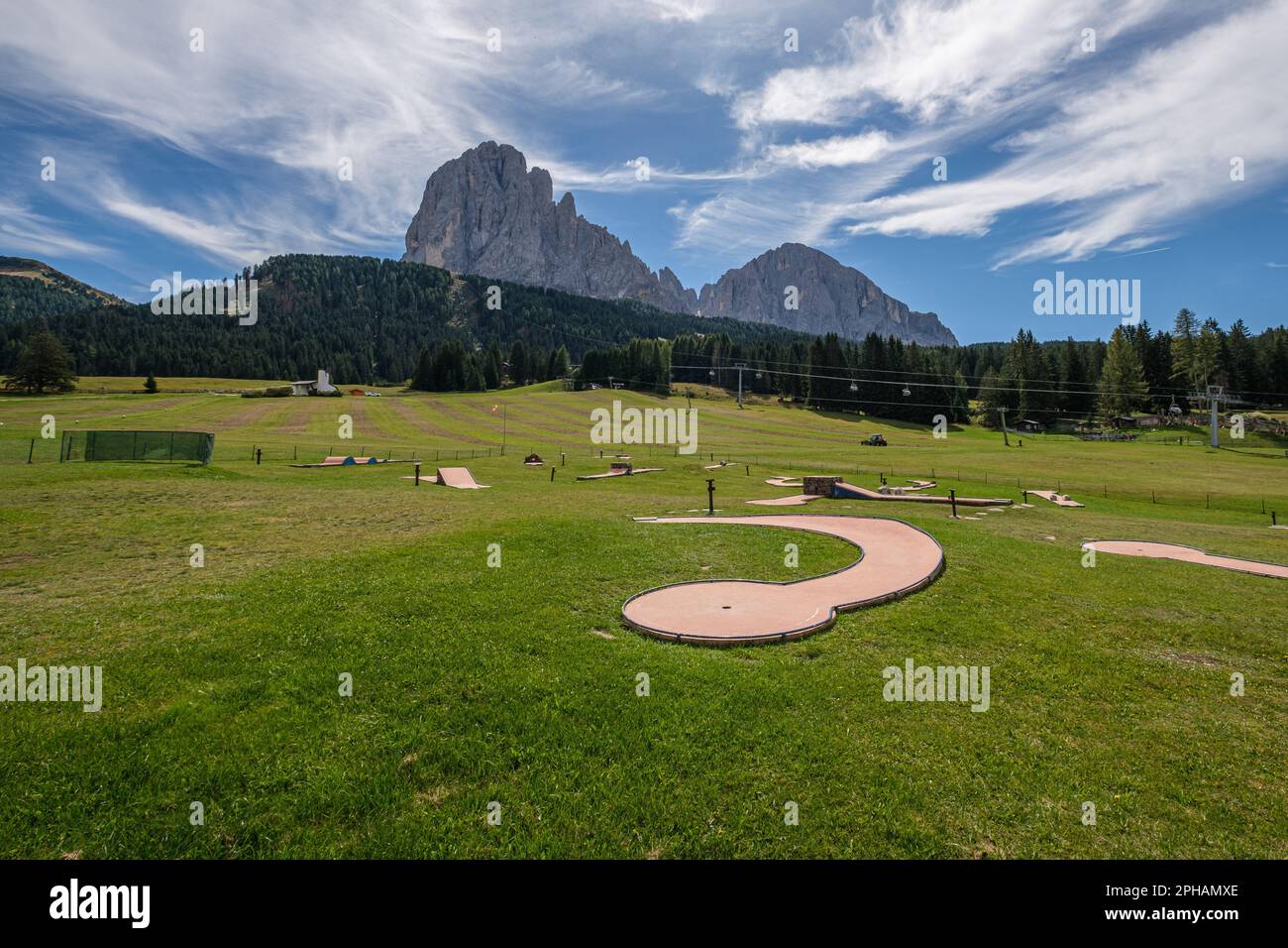 A miniature golf course at the high plateau of Monte Pana near St A miniature golf course at the high plateau of Monte Pana near St