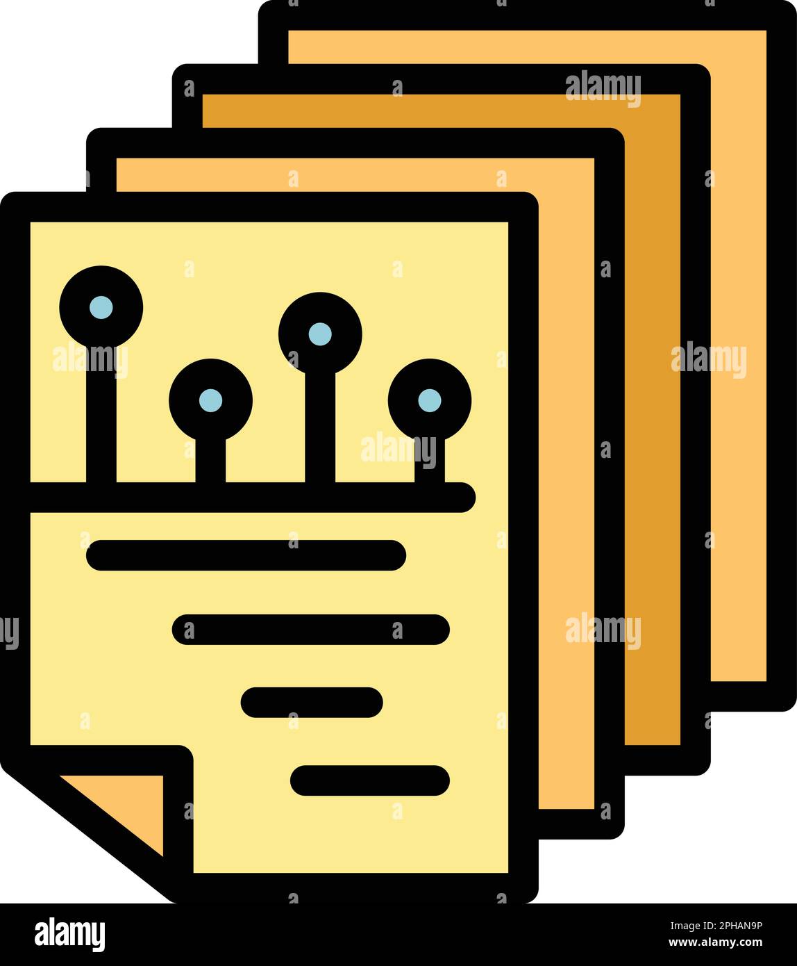 Big data sheets icon. Outline Big data sheets vector icon for web ...