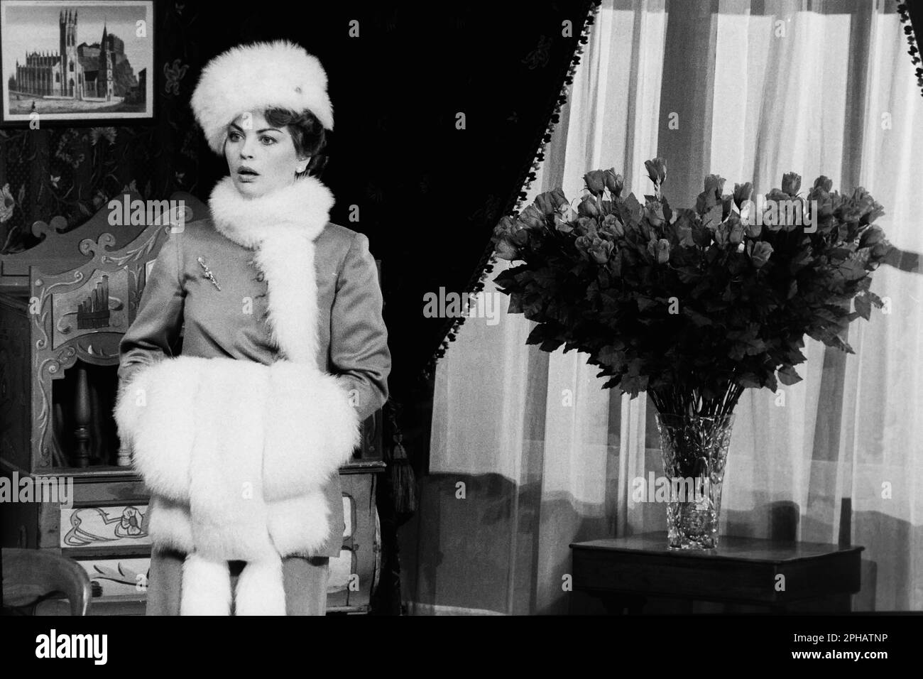 Archives 80ies: French actress Yolande Folliot, 'La Prise de Berg-op-Zoom', Celestins Theater, Lyon, France, 1985 Stock Photo