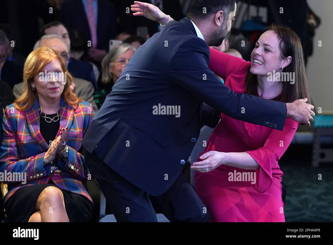 (left to right) Ash Regan, Humza Yousaf and Kate Forbes at Murrayfield ...