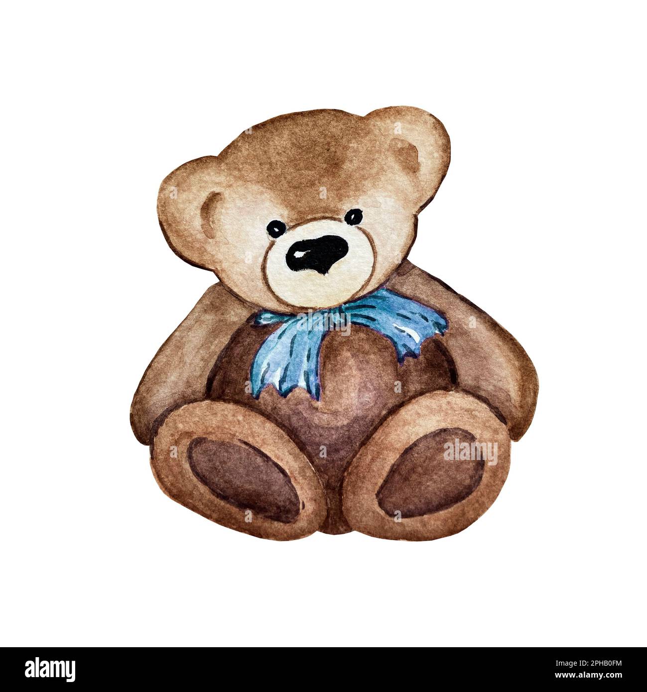 cute bear with blue bow Stock Photo - Alamy