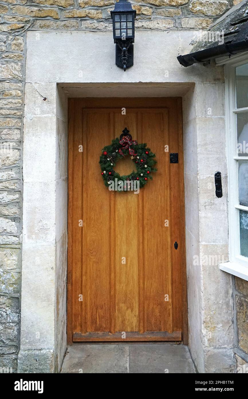 Christmas theme door decorating idea Stock Photo - Alamy