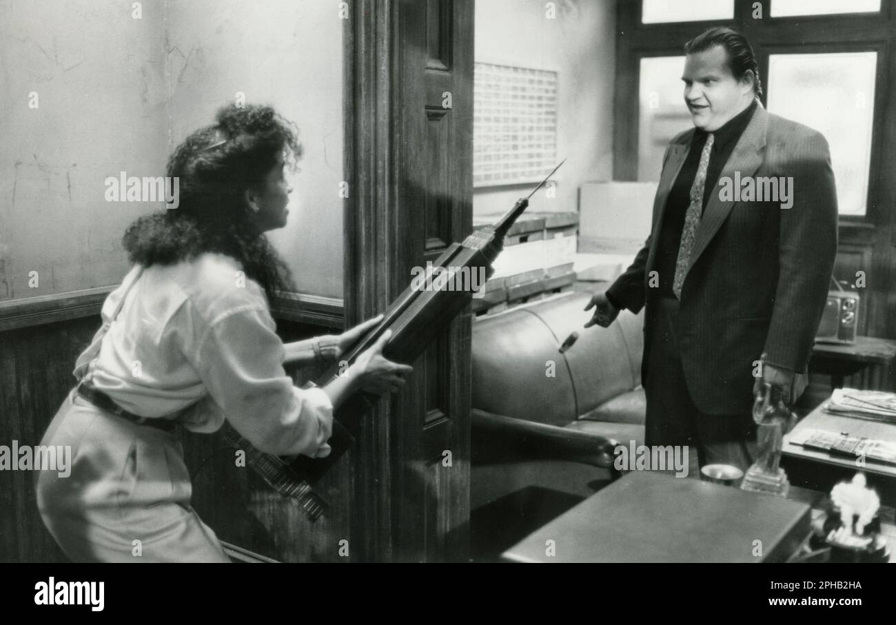 Actress Rae Dawn Chong and actor Meat Loaf in the movie The Squeeze