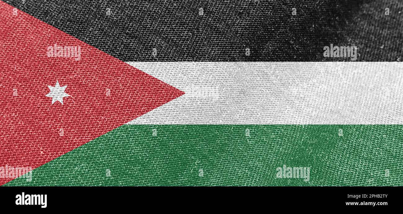 Jordan flag fabric cotton material wide flag wallpaper Stock Photo Alamy