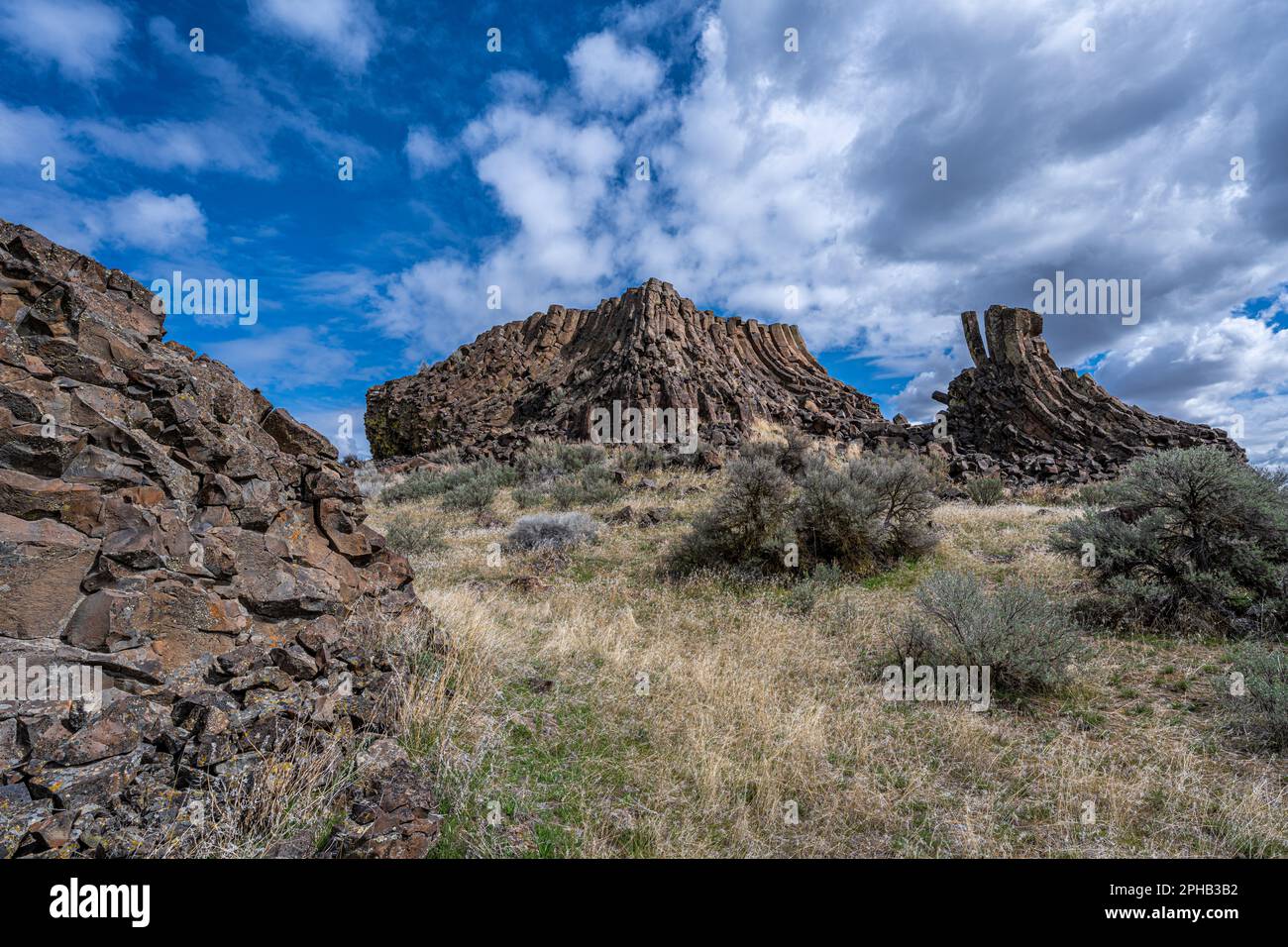 Basalt Structures in Columbia National Wildlife Refuge, WA Stock Photo ...