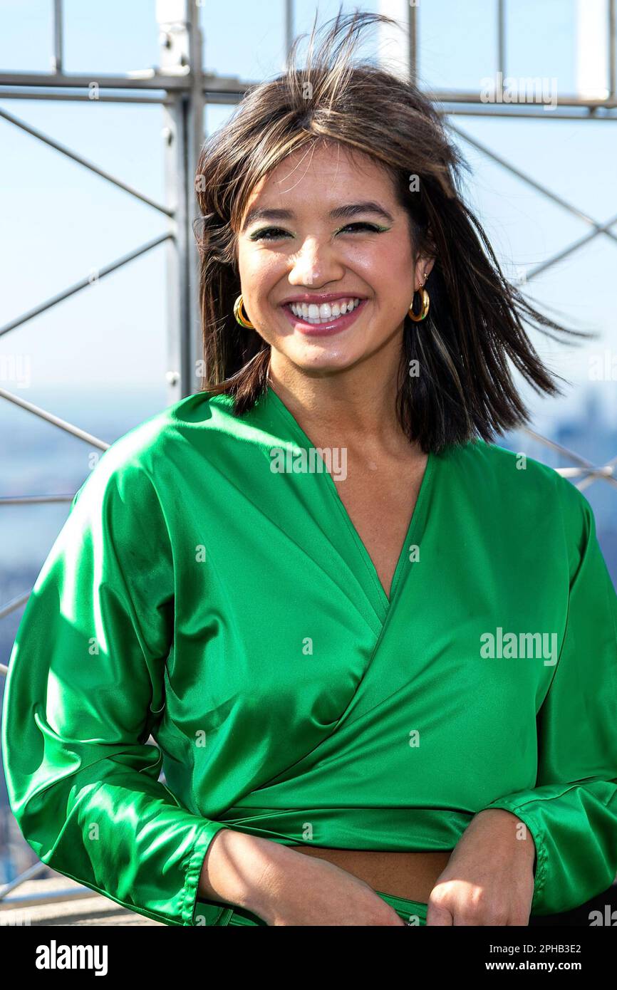 New York, NY, USA. 27 March, 2023.  Peyton Elizabeth Lee at the celebration of the new movie PROM PACT and season 2 of the TV show DOOGIE KAMEALOHA, M.D. at The Empire State Building. Credit: Steve Mack/Alamy Live News Stock Photo