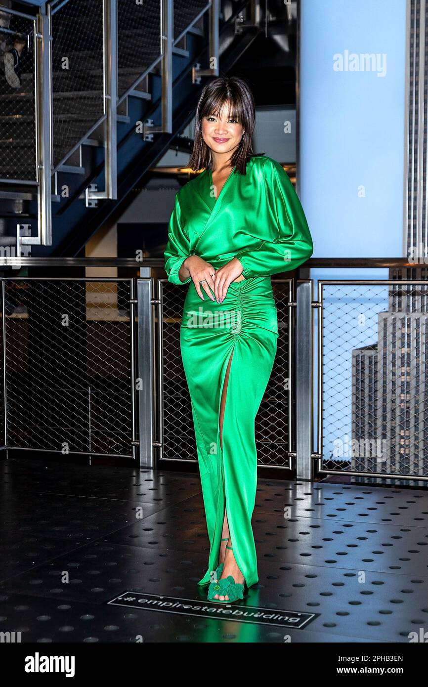 New York, NY, USA. 27 March, 2023.  Peyton Elizabeth Lee at the celebration of the new movie PROM PACT and season 2 of the TV show DOOGIE KAMEALOHA, M.D. at The Empire State Building. Credit: Steve Mack/Alamy Live News Stock Photo