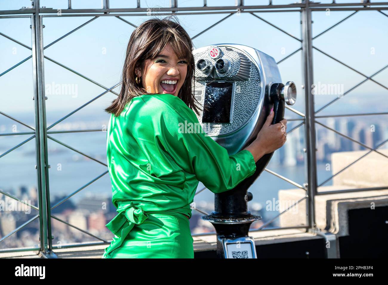 New York, NY, USA. 27 March, 2023.  Peyton Elizabeth Lee at the celebration of the new movie PROM PACT and season 2 of the TV show DOOGIE KAMEALOHA, M.D. at The Empire State Building. Credit: Steve Mack/Alamy Live News Stock Photo