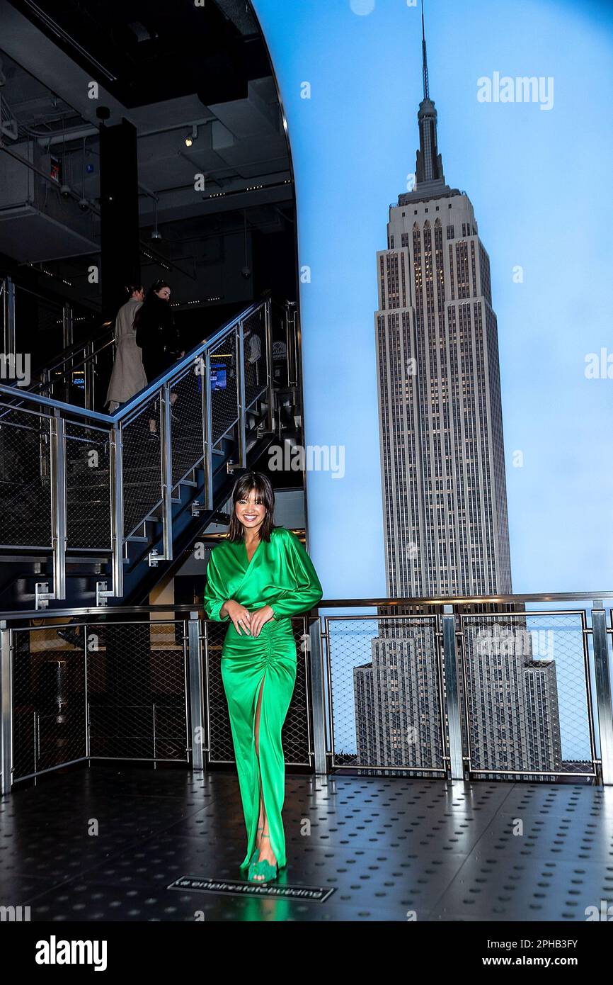 New York, NY, USA. 27 March, 2023.  Peyton Elizabeth Lee at the celebration of the new movie PROM PACT and season 2 of the TV show DOOGIE KAMEALOHA, M.D. at The Empire State Building. Credit: Steve Mack/Alamy Live News Stock Photo