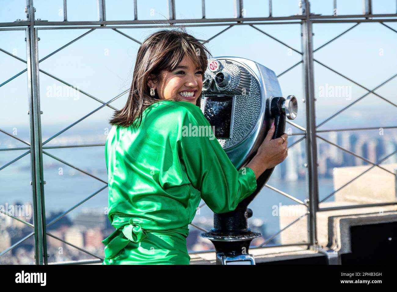 New York, NY, USA. 27 March, 2023.  Peyton Elizabeth Lee at the celebration of the new movie PROM PACT and season 2 of the TV show DOOGIE KAMEALOHA, M.D. at The Empire State Building. Credit: Steve Mack/Alamy Live News Stock Photo