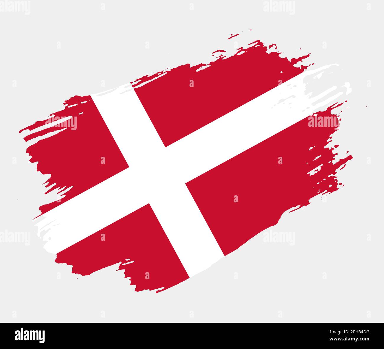 Artistic grunge brush flag of Denmark isolated on white background ...