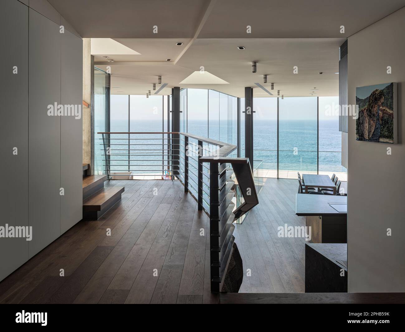 View from front entrance into main living spaces. Ravine House, South