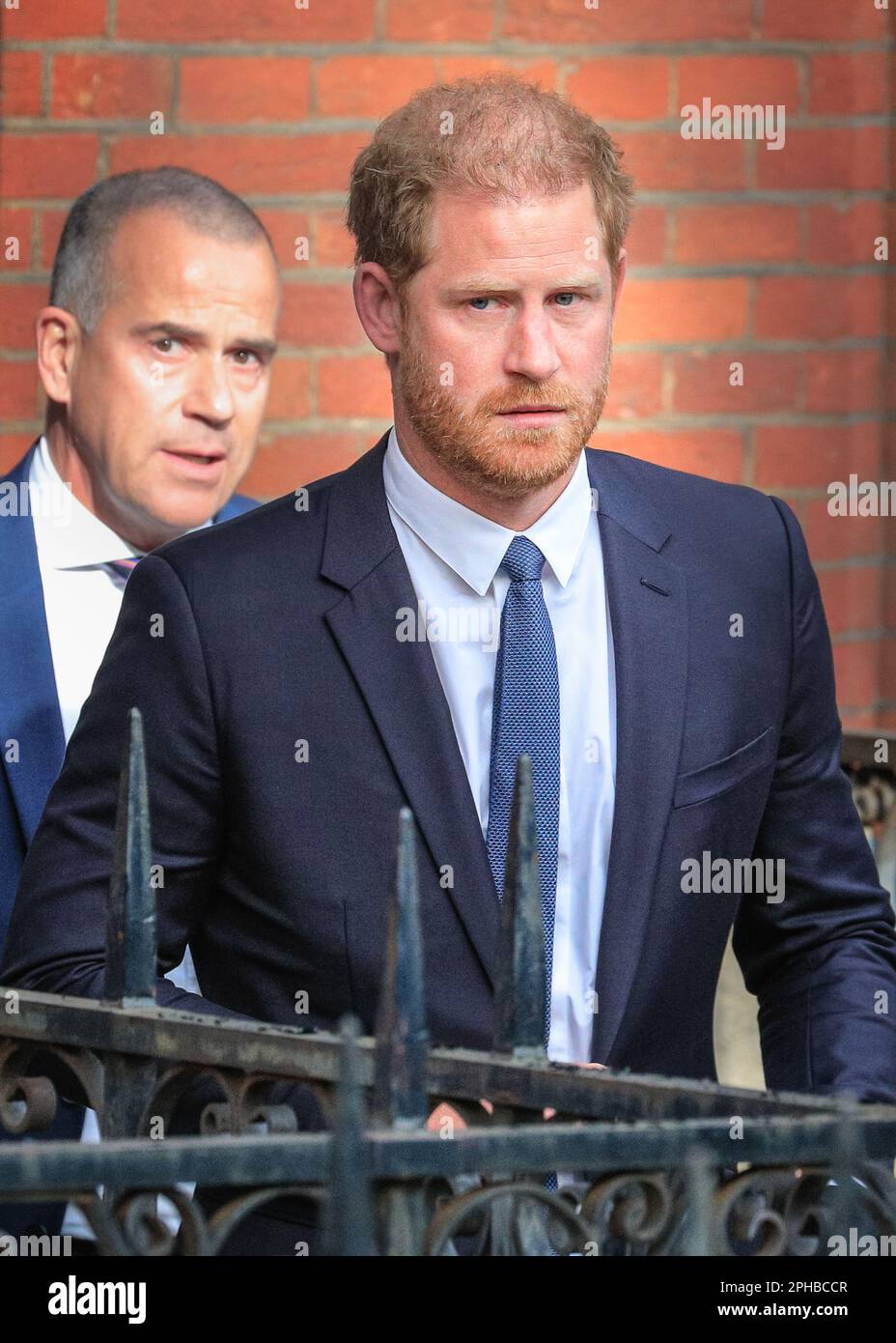 London, UK. 27th Mar, 2023. Prince Harry, The Duke of Sussex, leaves the Royal Courts of Justice in Central London after the first day of the phone tapping and privacy case against Associated Newspapers (owners of the Daily Mail). He is one of several claimants in the case. Credit: Imageplotter/Alamy Live News Stock Photo