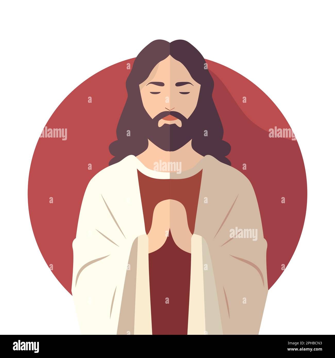 Jesus Christ, simple illustration, flat design isolated on white background  Stock Vector Image & Art - Alamy