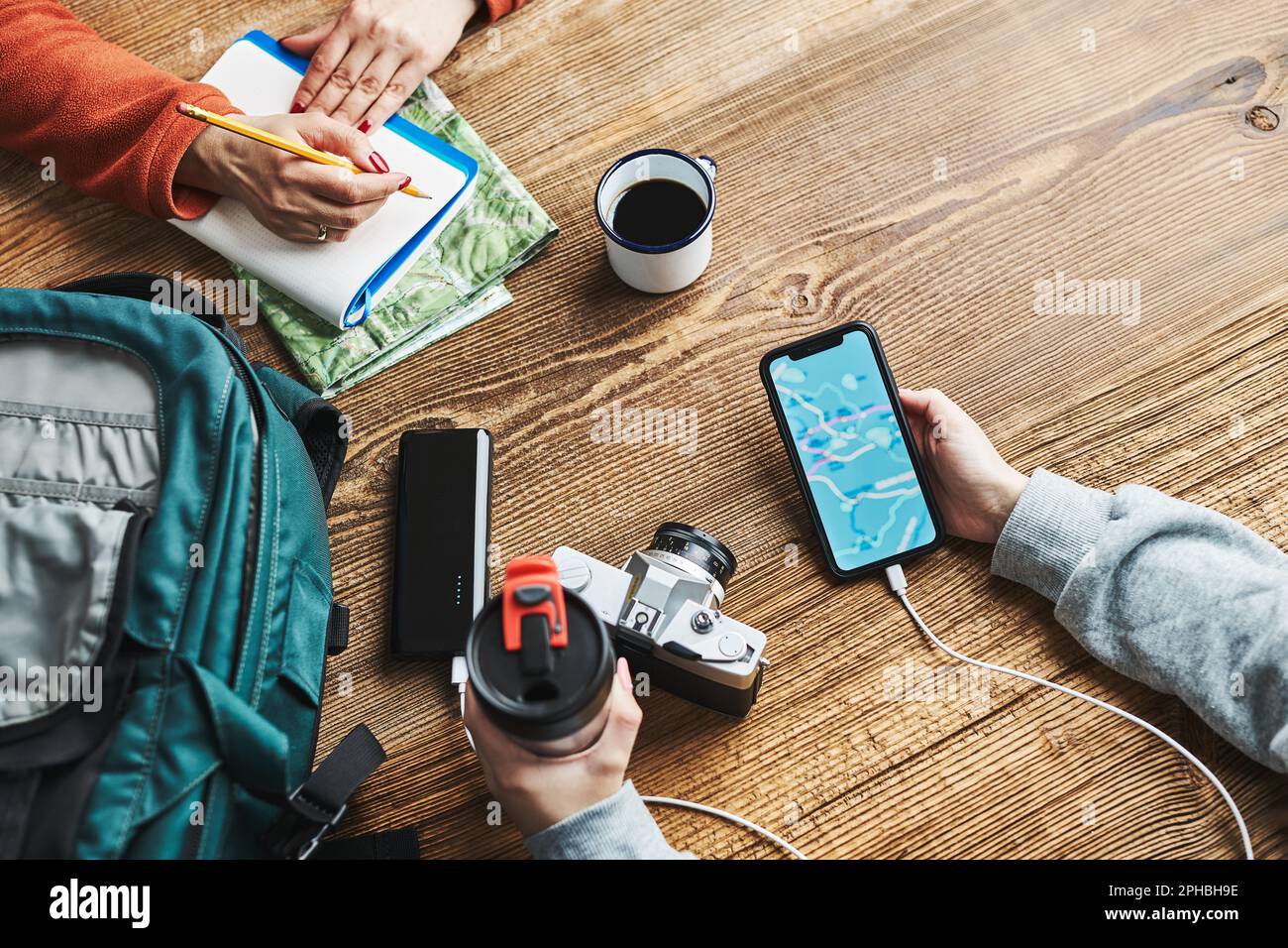 Family planning vacation trip. Girl searching travel destination and