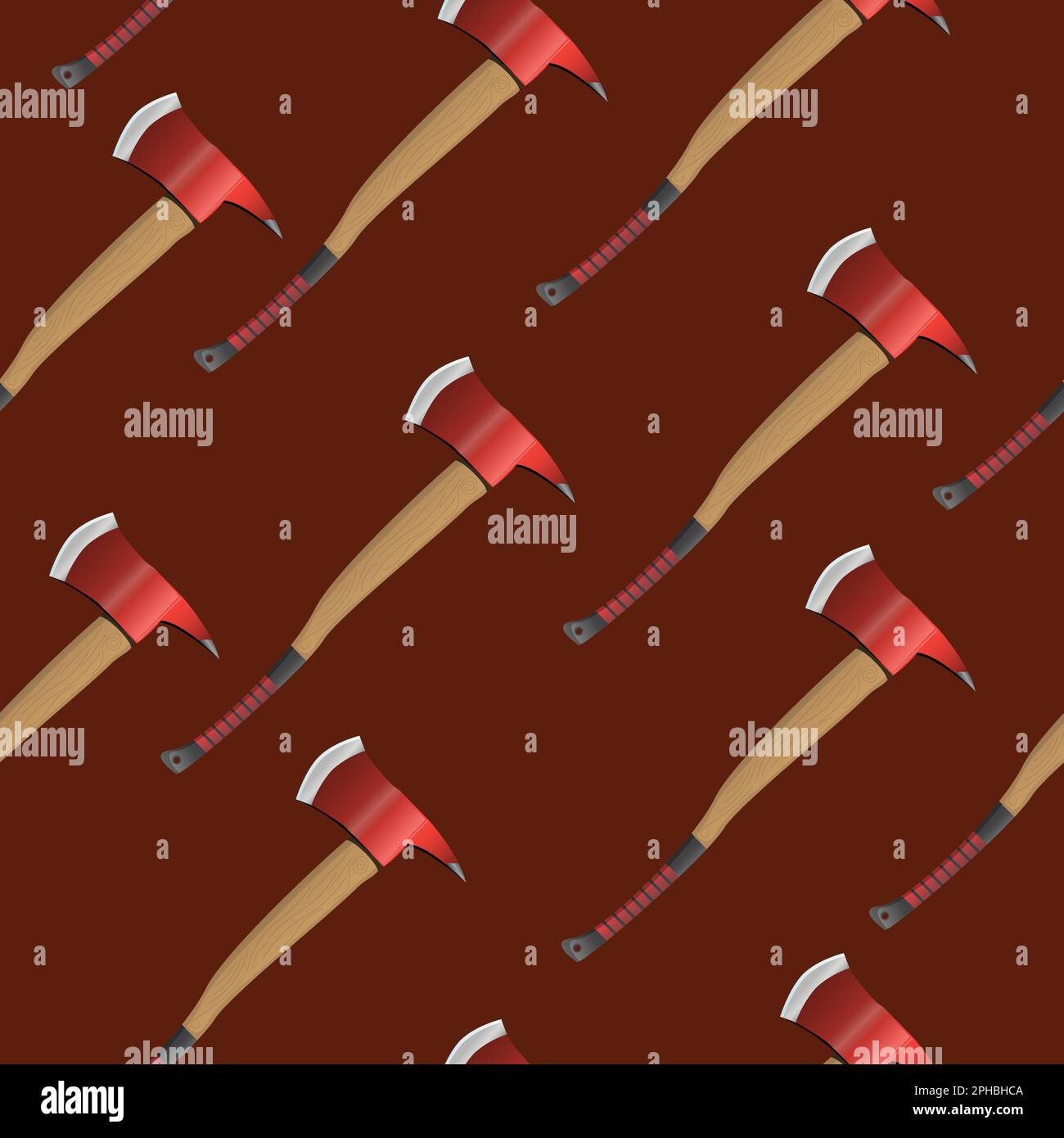 Seamless pattern with axe. Colorful vector illustration. Stock Vector