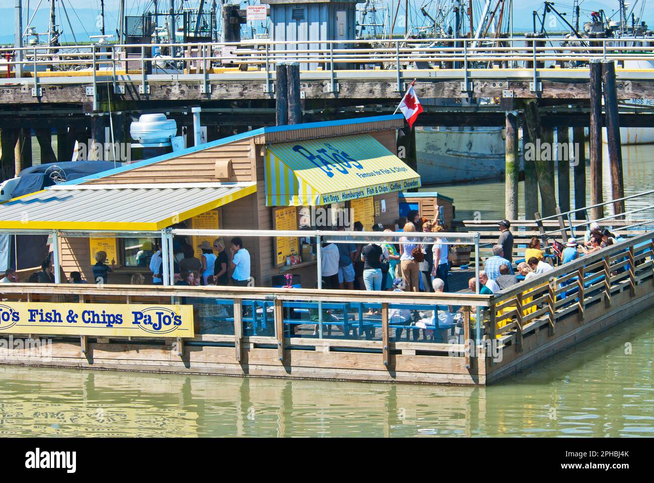 PaJos fFish and Chips Steveston Fisherman's Wharf, BC, Canada Stock