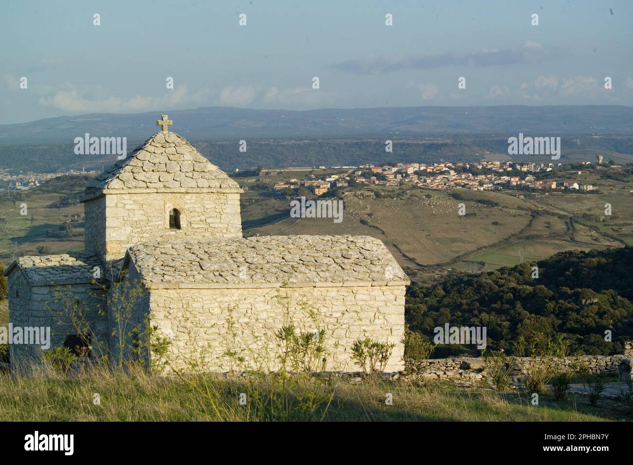 Cossoine, Sardinia. Santa Maria Iscalas church X century, Chiesa di Santa Maria Iscalas - COSSOINE (Sassari), Italy Stock Photo